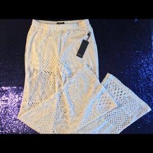 NEW Forever 21 White Lace Bell Bottom Pants